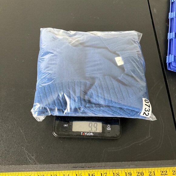 Coldwater Creek Cardigan Women XL Blue‎ Wool Blend Open Front Ribbed Knit - Picture 10 of 13